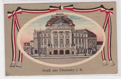 87136 AK Gruß aus Chemnitz - Neues Stadttheater