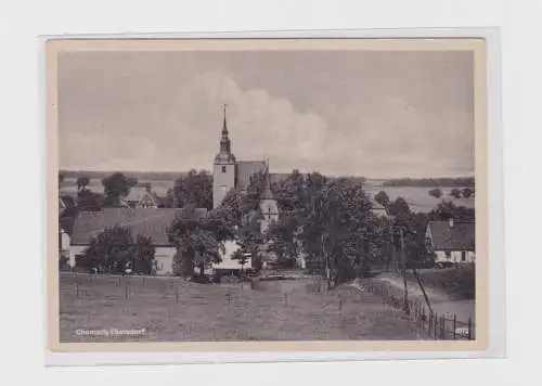 904540 AK Chemnitz-Ebersdorf - Dorfansicht mit Kirche und Teich