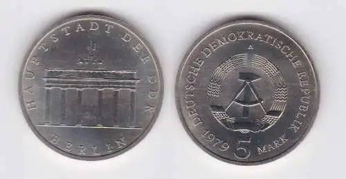 DDR Gedenk Münzen 5 Mark Brandenburger Tor 1979 Stempelglanz (139971)