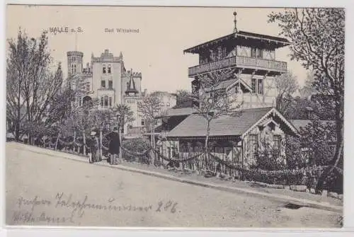 905373 AK Halle a. S. - Bad Wittekind, Straßenansicht mit Stadtvillen 1908