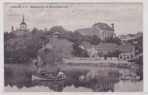 904357 AK Halle a. S. - Bergschenke mit Bismarckdenkmal 1911