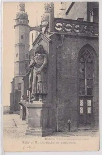 16377 AK Halle a. S. - Der Roland am Roten Turm 1911