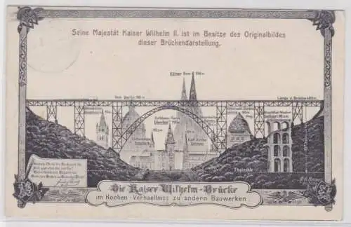 60611 AK Kaiser-Wilhelm-Brücke im Hoehen-Verhaeltniss zu andern Bauwerken 1911