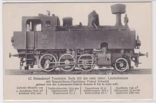 905121 AK K.k. österreichische Staatsbahn Heissdampf Tenderlok Serie 202