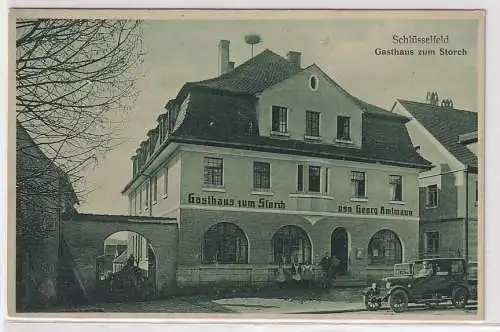 31613 Ak Schlüsselfeld in Oberfranken Gasthaus zum Storch um 1920