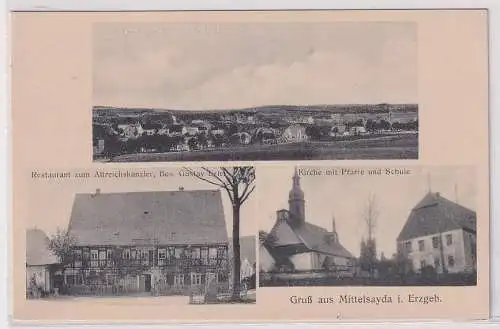 02177 Mehrbild Ak Gruß aus Mittelsayda Restaurant zum Altreichskanzler um 1910