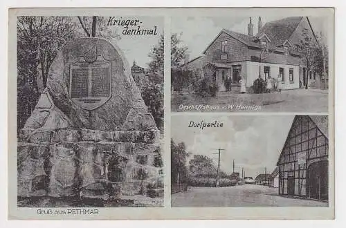 53111 Mehrbild Ak Gruß aus Rethmar Geschäftshaus, Kriegerdenkmal 1938