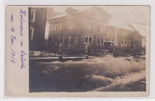10389 Foto Ak Hochwasser in Lauscha am 16.Januar 1918