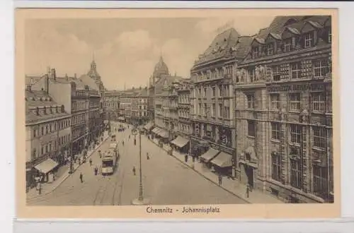 904997 Ak Chemnitz - Johannisplatz mit Chemnitzer Bankverein 1917