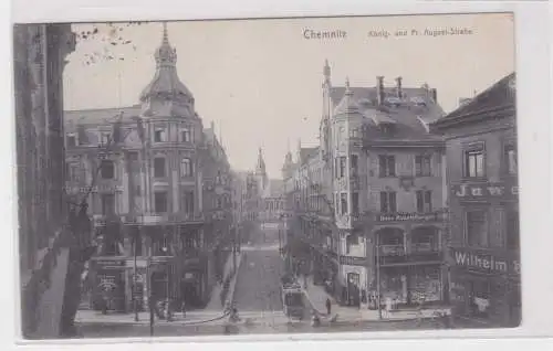 904717 Ak Chemnitz Ecke König- und Friedrich August Straße 1910