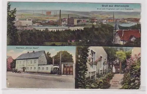 904718 Ak Gruß aus Altchemnitz Gasthaus "Grüner Baum" um 1910