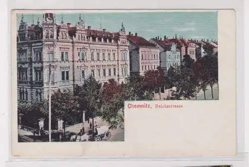 904596 Ak Chemnitz - Blick in die Reichsstraße 1907