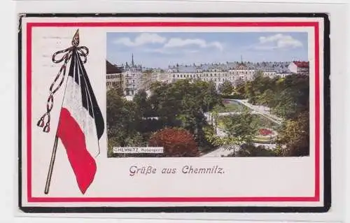 905986 Patriotika AK Grüße aus Chemnitz - Rosenplatz 1915