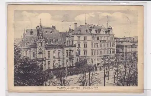 904378 Ak Chemnitz - Partie vor dem Carola-Hotel 1915