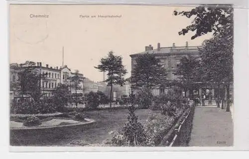 904390 Ak Chemnitz - Partie am Hauptbahnhof 1908