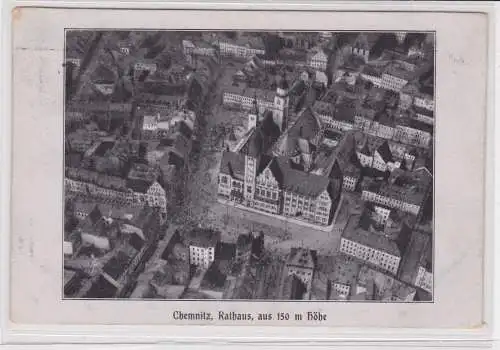 904391 Ak Chemnitz - Luftaufnahme vom Rathaus aus Ballon "Chemnitz" 1925