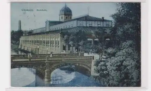 904443 Ak Chemnitz - Partie an der Markthalle 1905