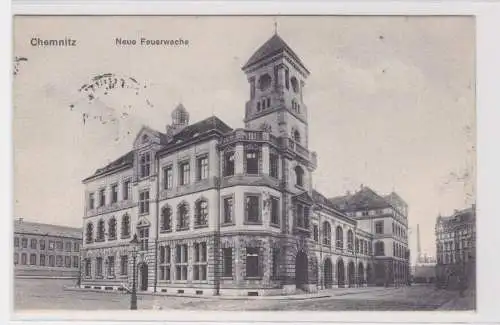 904456 Ak Chemnitz - Partie an der neuen Feuerwache 1907