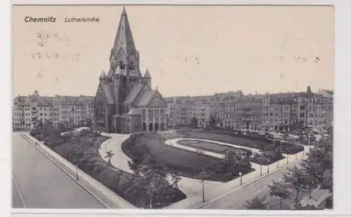 904463 Feldpost Ak Chemnitz - Partie an der Lutherkirche 1917