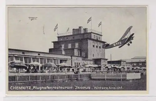 904575 Ak Chemnitz Flughafen - Flughafenrestaurant Ikarus hintere Ansicht 1935