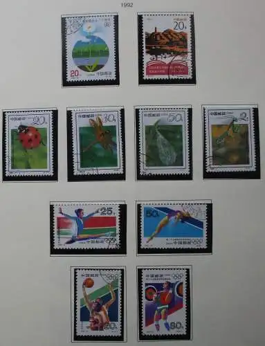 hübsche VR China Briefmarken Sammlung etwa 1991 bis 2000 gestempelt (110194)