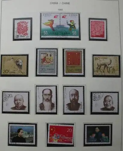 hübsche VR China Briefmarken Sammlung etwa 1991 bis 2000 gestempelt (110194)