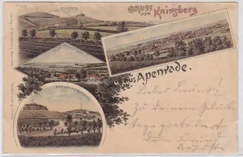 98564 Ak Lithographie Gruß vom Knivsberg aus Apenrade 1898