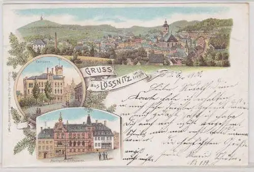 904128 Ak Lithographie Gruß aus Lössnitz im Erzgebirge 1900