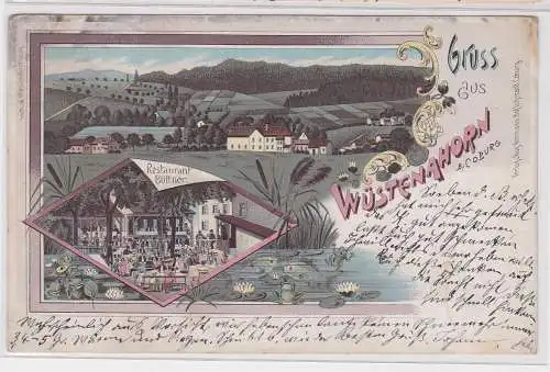 903715 Ak Lithographie Gruß aus Wüstenahorn bei Coburg Restaurant 1905