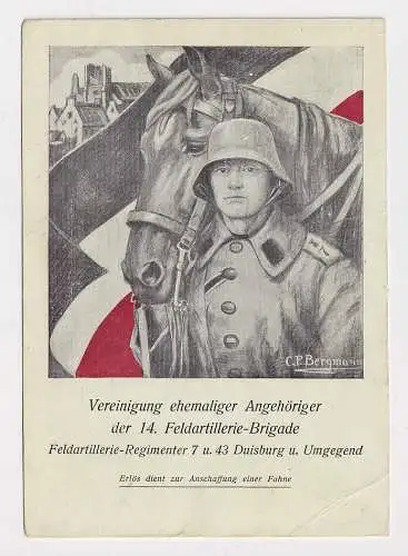 60603 Ak Duisburg Vereinigung ehemaliger Angehöriger der Feldartillerie 1927