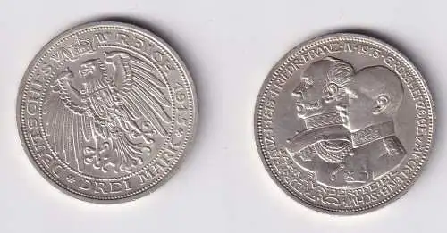 3 Mark Silbermünze Mecklenburg Schwerin Jahrhundertfeier 1915 J. 88 f.St(165230)