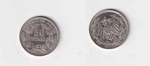 50 Pfennig Silber Münze Deutsches Reich 1903 A vz+ J.15 (165530)