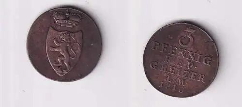 3 Pfennig Kupfer Münze Reuss-Obergreiz 1810 f.vz (165750)