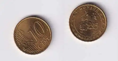 10 Cent Messing Münze Monaco 2002 Siegel der Fürstenfamilie Grimaldi (165552)