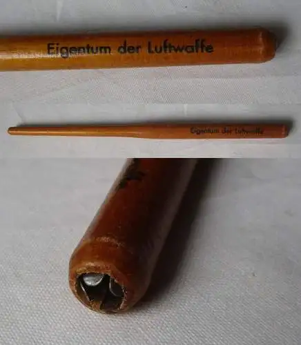 Holz Federhalter "Eigentum der Luftwaffe" Wehrmacht 2. Weltkrieg (164148)