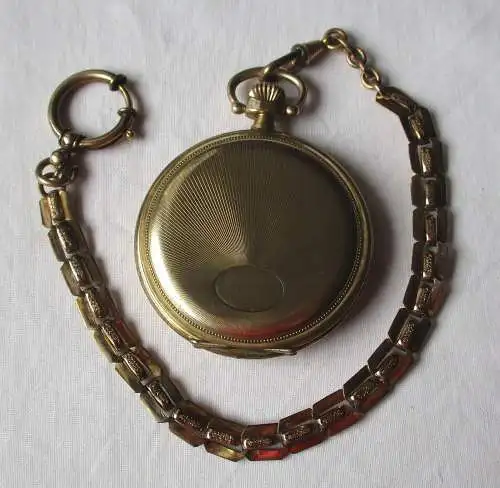 Speranza Taschenuhr Savonette 800er Silber vergoldet mit Uhrkette (116693)