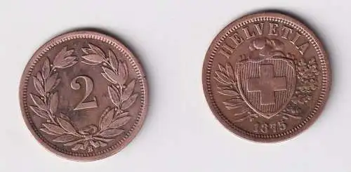 2 Rappen Kupfer Münze Schweiz 1875 B ss (148883)