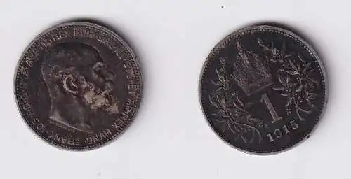 1 Krone Silber Münze Österreich 1915 ss (145163)