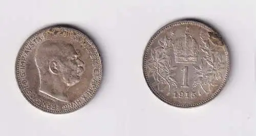 1 Krone Silber Münze Österreich 1915 ss (149198)