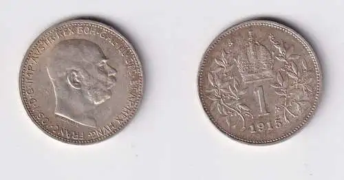 1 Krone Silber Münze Österreich 1915 f.vz (143793)