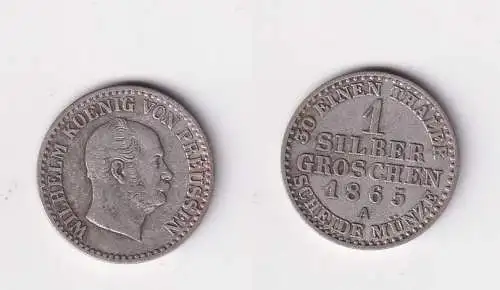 1 Silber Groschen Münze Preussen 1865 A ss (157819)