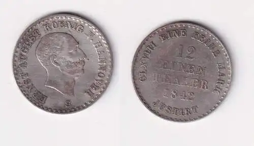 1/12 Taler Silber Münze Hannover 1842 B ss (159097)