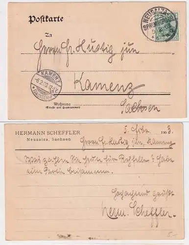 71988 Reklame Postkarte Neusalza Spremberg Hermann Scheffler 1903