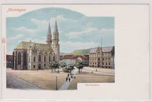 903308 Ak Meiningen Marktplatz um 1900