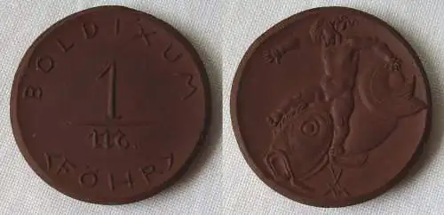 1 Mark Porzellan Meissen Notgeld Münze Boldixum (Föhr) (164000)