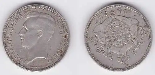 20 Francs Silber Münze Belgien 1934 (123856)