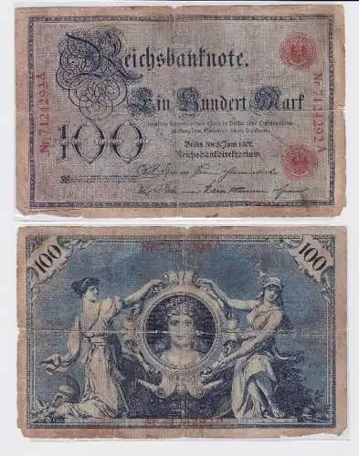 100 Mark Banknote Kaiserreich Deutsches Reich 08.06.1907 (117615)