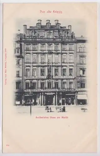 903142 Ak Das alte Leipzig Aeckerleins Haus am Markt Möbel-Magazin um 1900