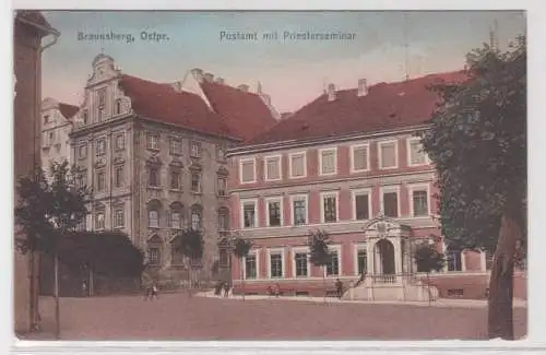 62542 Ak Braunsberg Braniewo in Ostpreussen Postamt mit Priesterseminar 1915