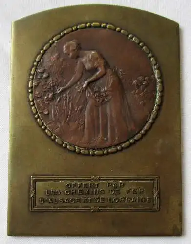 französische Plakette Geschenk der Eisenbahnen von Elsaß und Lothringen (105604)